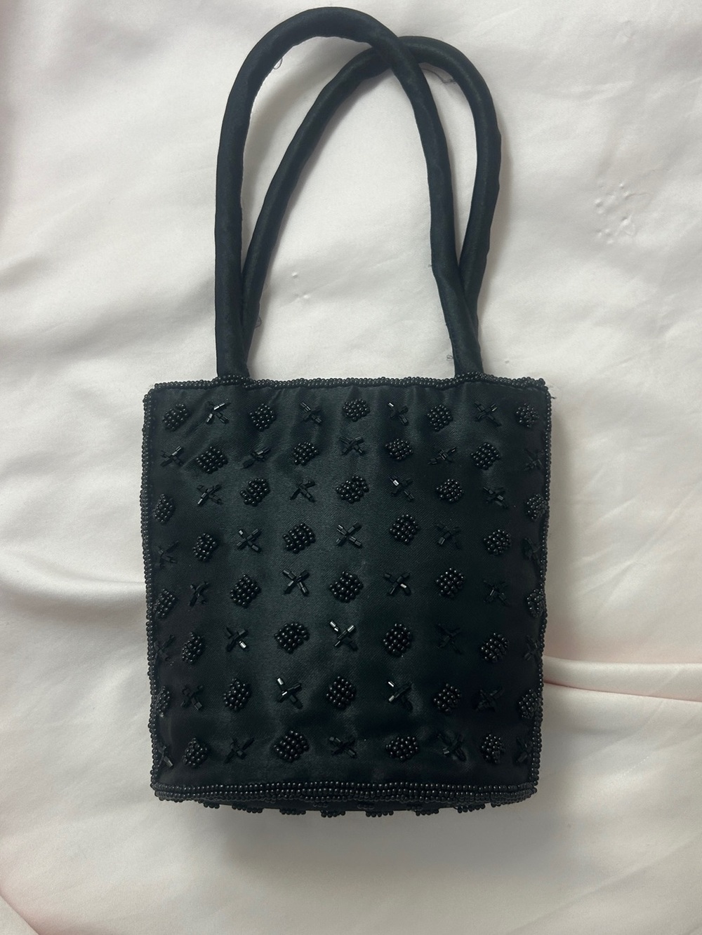 Vintage Beaded Black Evening Handbag